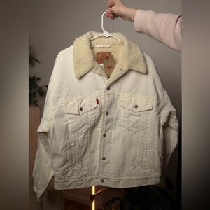 Levi's Cream Jean Jacket with Sherpa Collar